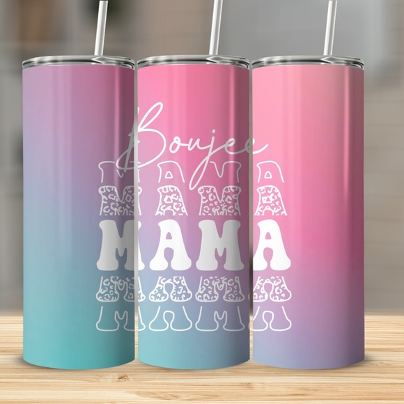 Other - 20 Oz Customizable Straight Tumbler with Sliding Lid and Clear Plastic Straw
